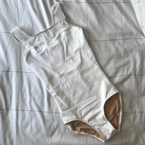 NWOT Eleve White Mesh Tank Leotard  Size Medium